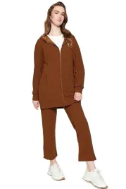 trendyol-dres-komplet-damski-brazowy-z-kapturem-dlugi-rekaw-l-5ea