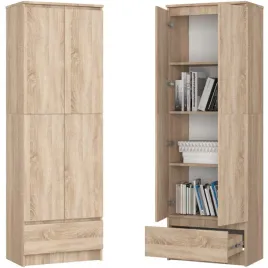 regal-biurowy-2d-60-cm-4-polki-szuflada-dab-sonoma