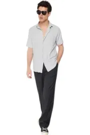 trendyol-szara-koszula-meska-casual-z-krotkim-rekawem-i-kolnierzykiem-m-5aa