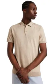 selected-homme-bezowa-koszulka-polo-bawelna-wiskoza-gladka-l-n1b