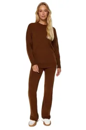 trendyol-komplet-damski-brazowy-sweter-i-spodnie-z-dzianiny-m-5ea-m-5-a