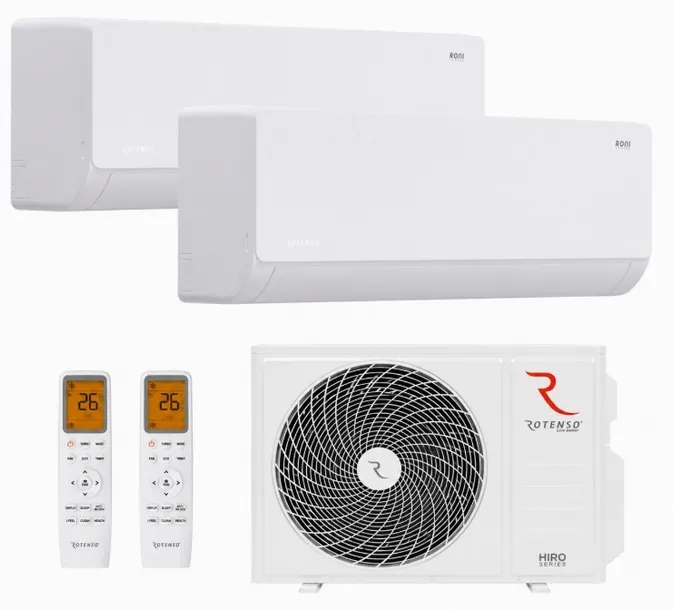 Rotenso Multisplit 2x Roni White wydajny do 60m2 do mieszkania WiFi 5,2KW