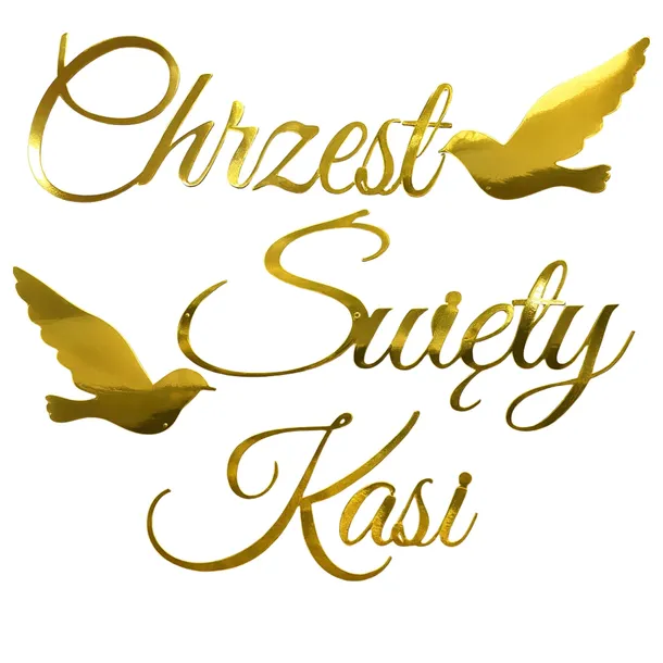 Baner Chrzest Święty Dekoracje Girlanda Imię na ściankę Dekoracja napis