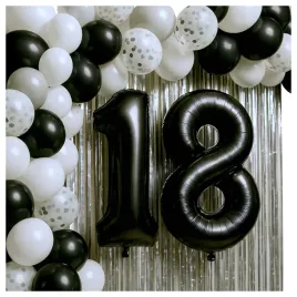 balony-na-18-urodziny-czarne-osiemnastka-konfetti-dekoracje-balonowe