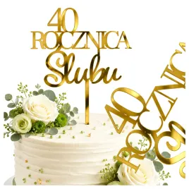 topper-40-rocznica-slubu-piker-na-tort-ciasto-lustro-zlote-plexi-dekoracja