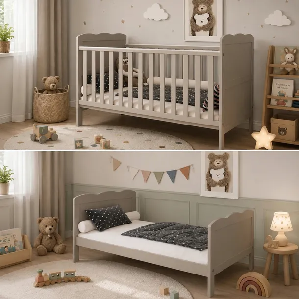 Łóżeczko / Tapczanik ISABEL 2w1 140x70 : KASZMIROWE / BEŻOWE