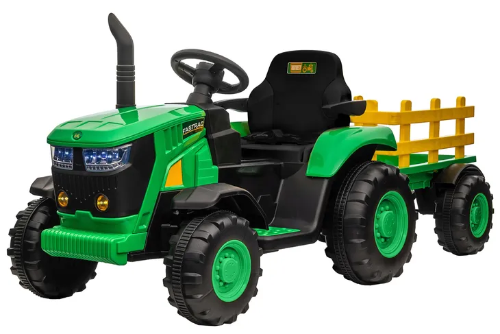 Duży XXL Mocny Traktor na akumulator z przyczepą 152 cm Pilot LED Dźwięki