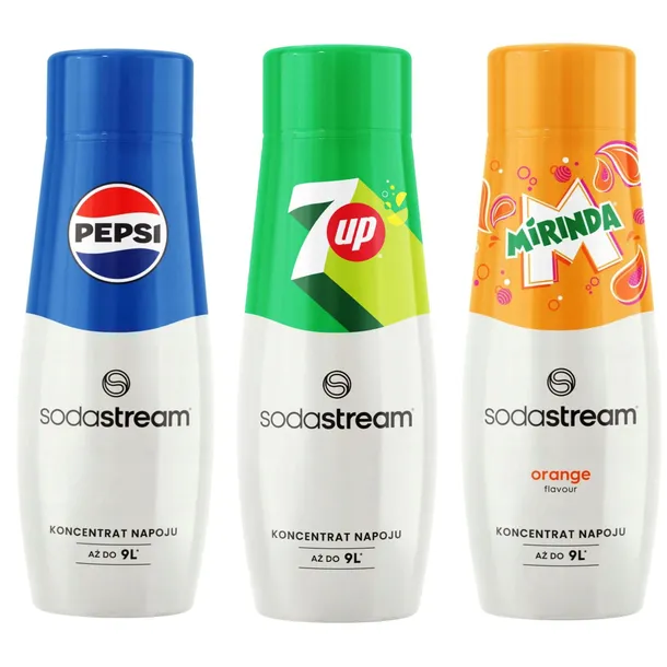 Zestaw Syrop SodaStream Pepsi 7Up Mirinda Pepsi do saturatora wody 440ml