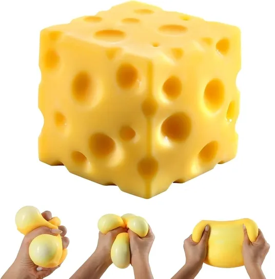 GNIOTEK ANTYSTRESOWY SER 10CM DUŻY KOSTKA ŻÓŁTY SQUISHY MOCHI DO