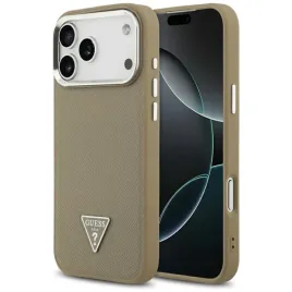 etui-guess-grained-triangle-logo-magsafe-na-iphone-17-pro-max-brazowe