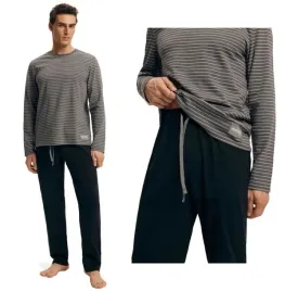 henderson-pizama-meska-100percent-bawelna-dlugie-spodnie-szara-new-xl