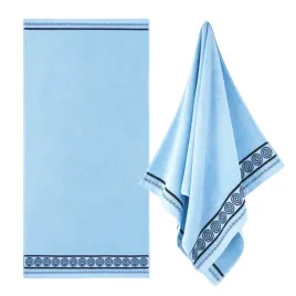 zwoltex-rondo-2-recznik-z-haftem-maly-do-rak-niebieski-450g-50x90cm