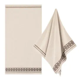 zwoltex-rondo-2-recznik-z-haftem-duzy-kapielowy-bezowy-450g-70x140cm