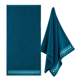 zwoltex-zen-2-recznik-z-haftem-kapielowy-ciemny-szmaragdowy-450g-70x140cm