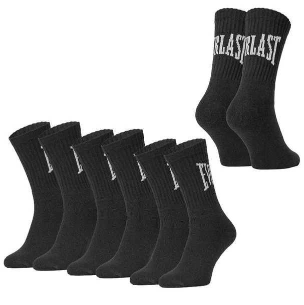 EVERLAST SKARPETY DŁUGIE SPORTOWE BAWEŁNA 3-PAK CZARNE 43/46