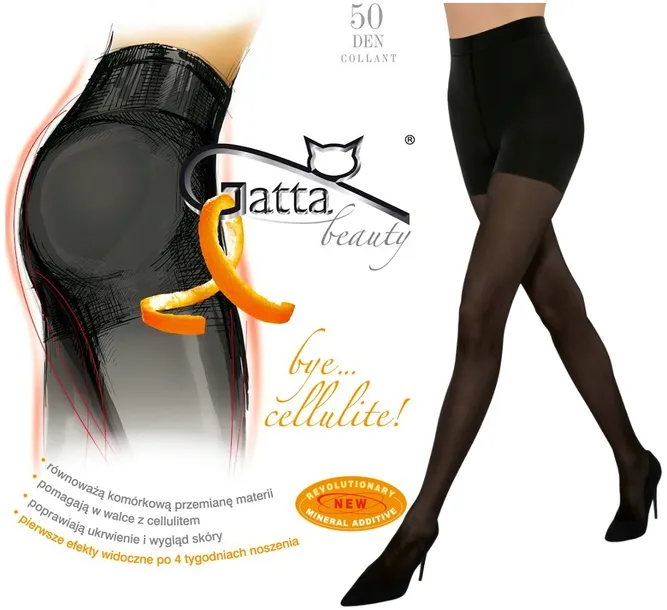3x RAJSTOPY GATTA BYE CELLULITE 50 DEN 4-L NERO