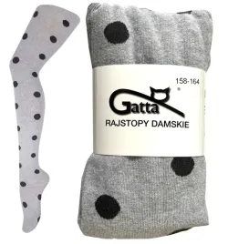 gatta-rajstopy-bawelniane-damskie-wzorowane-groszki-w689-szare-158-164