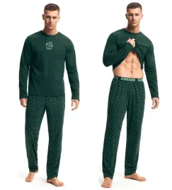 henderson-pizama-meska-100percent-bawelna-dlugie-spodnie-zielona-lush-xl