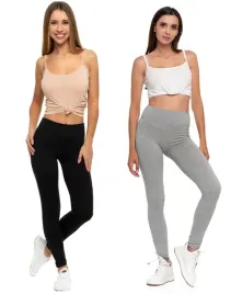 moraj-legginsy-getry-damskie-wysoki-stan-2-pak-czarne-szary-melange-l-xl