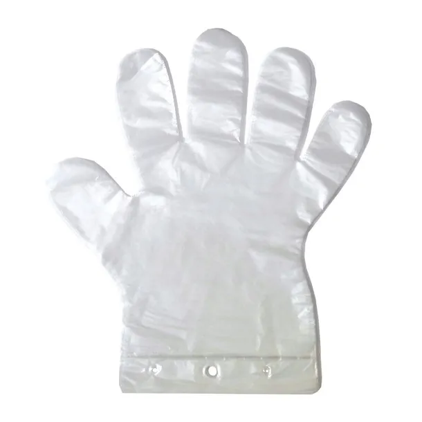 RĘKAWICE FOLIOWE HDPE ZRYWKI, Z DZIURKĄ ZAWIESZKĄ, MOCNE, 100 sztuk