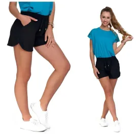 moraj-szorty-krotkie-spodenki-damskie-dresowe-na-w-f-wiazane-czarne-3xl