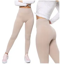 moraj-legginsy-getry-damskie-z-wysokim-stanem-prazkowane-bezowe-s-m