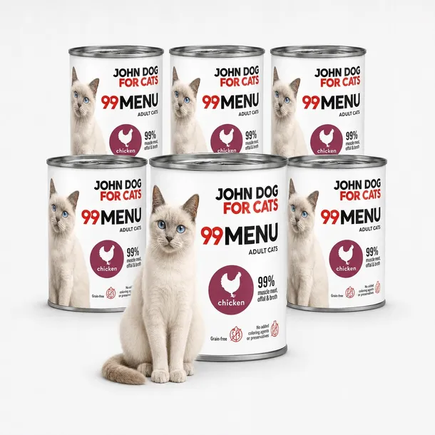 Karma mokra dla kota John Dog for Cats 99 Menu Adult Kurczak puszka 400g