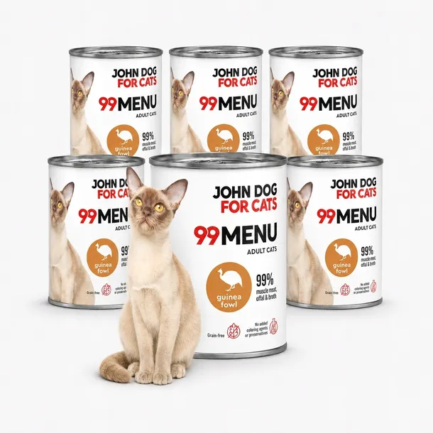 Karma mokra dla kota John Dog for Cats 99 Menu Adult Perliczka puszka 400g