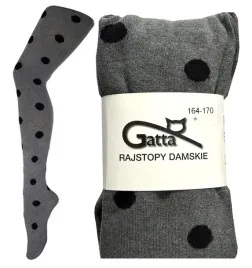 gatta-rajstopy-bawelniane-damskie-wzorowane-groszki-w689-browncoal-164-170