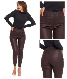 moraj-spodnie-skinny-rurki-woskowane-eko-skora-z-wysokim-stanem-brazowe-38