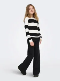 only-sweter-dzieciecy-czarno-biale-paski-dlugi-rekaw-158-164-6ea