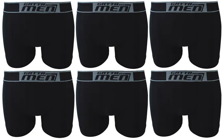 6 X GATTA BOXER BAWEŁNA BOKSERKI MESKIE CZARNE L