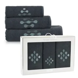 zwoltex-krople-komplet-recznikow-na-prezent-z-haftem-szary-370g-3szt
