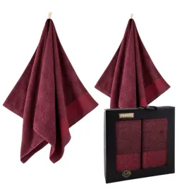 zwoltex-hologram-recznik-2szt-bawelna-egipska-bordowy-450g-50x90-70x140