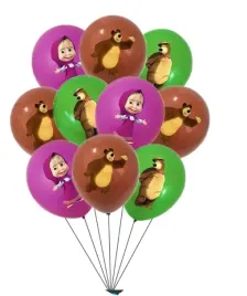 balon-klasyczny-z-nadrukiem-na-urodziny-masza-i-niedzwiedz-12-szt
