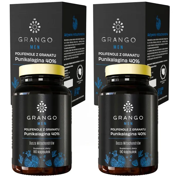 GRANGO MEN – POLIFENOLE Z GRANATU 40% + LUBCZYK + CYNK 180 KAPSUŁEK