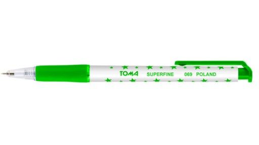 Długopis Toma 069 W Gwiazdki Automatyczny Zielony