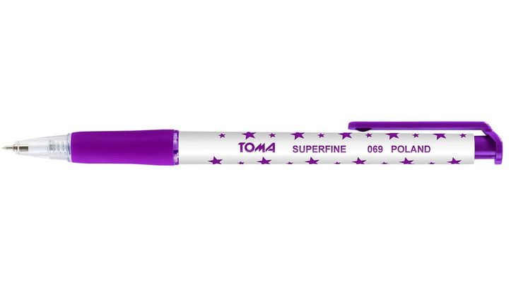 Długopis Toma Automatyczny Superfine Gwiazdki 69 Fioletowy