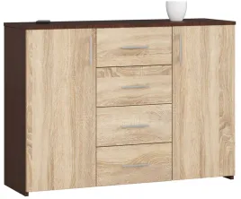 komoda-salon-110-wenge-sonoma-4-szuflady-2-drzwi