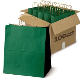 zestaw-100-szt-toreb-papierowych-30x17x34-cm-zielonych-ciemnych-eko