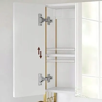 Szafka łazienkowa z oświetleniem LED Songmics biało-złota 70cm - zdjęcie 6