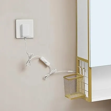 Szafka łazienkowa z oświetleniem LED Songmics biało-złota 70cm - zdjęcie 7