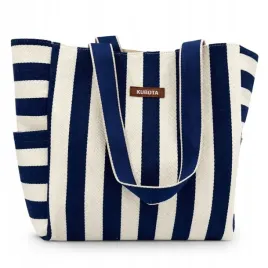 kubota-torba-shopperka-w-paski-granatowo-biale-