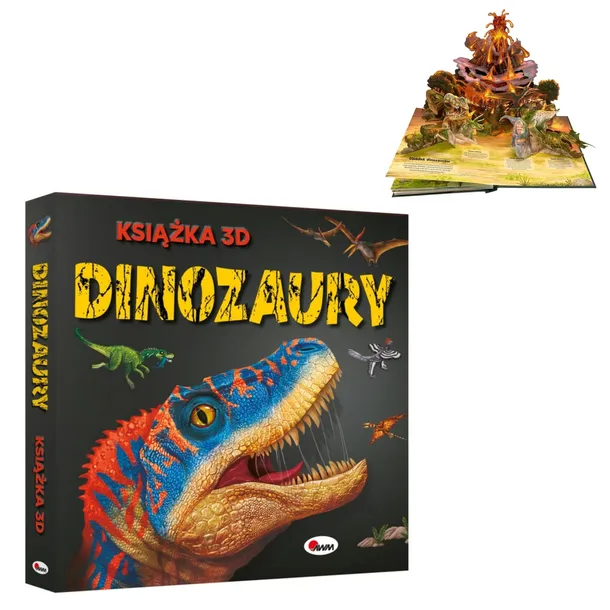 KSIĄŻKA 3D DINOZAURY KSIĄŻKA Z RUCHOMYMI ELEMENTAMI I OKIENKAMI