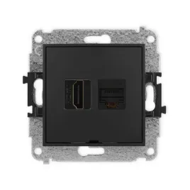 karlik-mini-gniazdo-hdmi-2-1-8k-komputerowe-1xrj45-kat-6a-czarny-mat