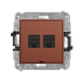 karlik-icon-gniazdo-komputerowe-podwojne-2xrj45-kat-5e-8-stykowy-terakota