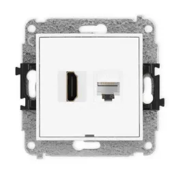 karlik-icon-gniazdo-hdmi-2-1-8k-gniazdo-komputerowe-rj45-kat-6a-bialy-mat