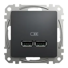 sedna-design-and-elements-gniazdo-podwojne-usb-2xa-czarny-antracyt-sdd114401