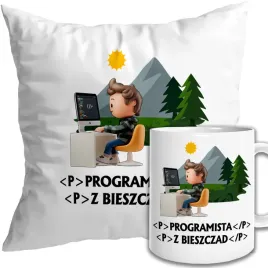 kubek-i-poduszka-programista-z-bieszczad-smieszny-prezent-zestaw-it