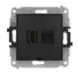 karlik-icon-gniazdo-hdmi-2-0-gniazdo-komputerowe-rj45-kat-6a-czarny-mat